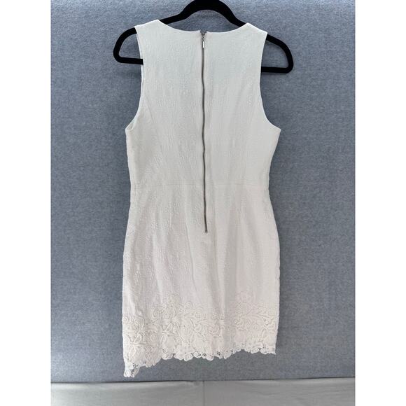 Rebecca Taylor Women's sz 12 White Embroidered Sheath Dress Bridal Graduation - Picture 3 of 14
